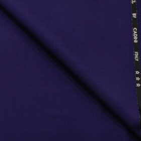 Cadini Italy Men's Wool Solids  Super 140's Unstitched Trouser or Modi Jacket Fabric (Dark Purple
