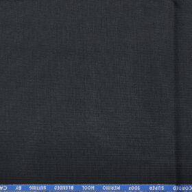 Cadini Italy Men's Wool Striped  Super 100's Unstitched Trouser or Modi Jacket Fabric (Dark Blue