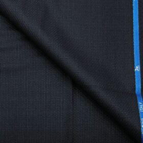 Cadini Italy Men's Wool Jacquard  Super 90's Unstitched Trouser or Modi Jacket Fabric (Dark Blue
