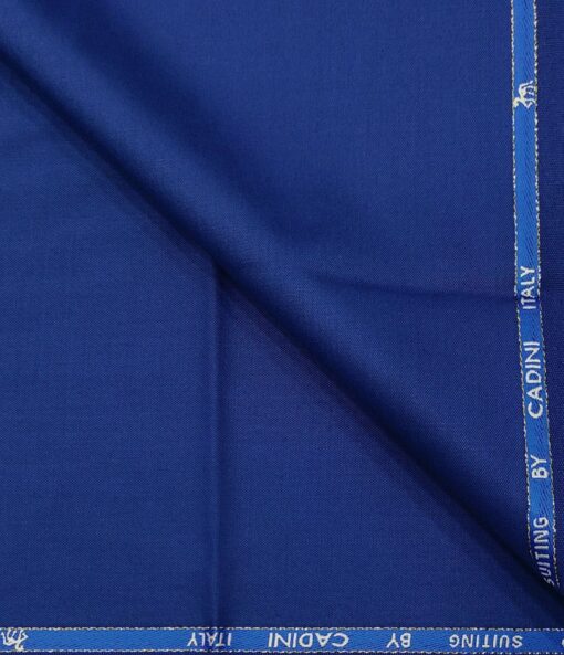 Cadini Italy Men's Wool Solids Super 90's Unstitched Trouser or Modi Jacket Fabric (Bright Royal Blue