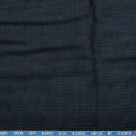Cadini Italy Men's Wool Structured  Super 100's Unstitched Trouser or Modi Jacket Fabric (Dark Blue