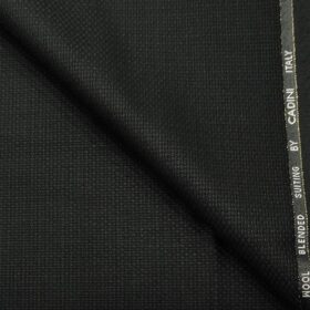 Cadini Italy Men's Wool Jacquard  Super 90's Unstitched Trouser or Modi Jacket Fabric (Black