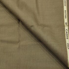 Cadini Italy Men's Wool Structured  Super 90's Unstitched Trouser or Modi Jacket Fabric (Khakhi