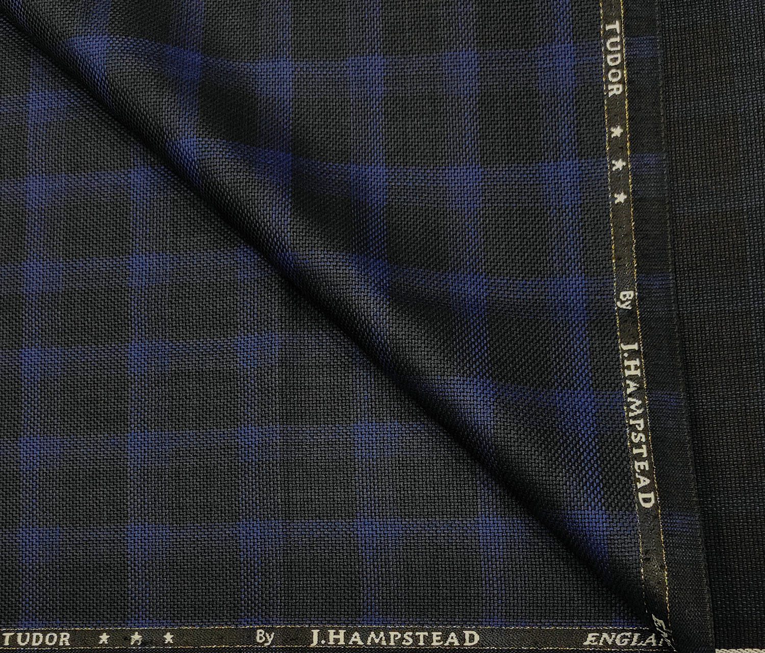 J.Hampstead Men's Wool Checks Super 100's Unstitched Trouser Fabric ...