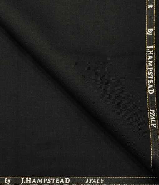 J.Hampstead Men's Wool Solids  Super 120's Unstitched Trouser Fabric (Black