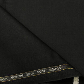 J.Hampstead Men's Wool Solids  Super 100's Unstitched Trouser Fabric (Black