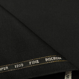 J.Hampstead Men's Wool Structured  Super 120's Unstitched Trouser Fabric (Black
