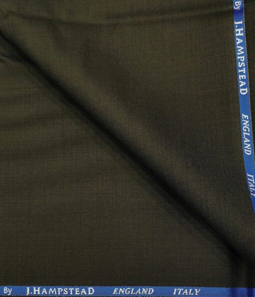 J.Hampstead Men's Wool Solids  Super 110's Unstitched Trouser Fabric (Brown