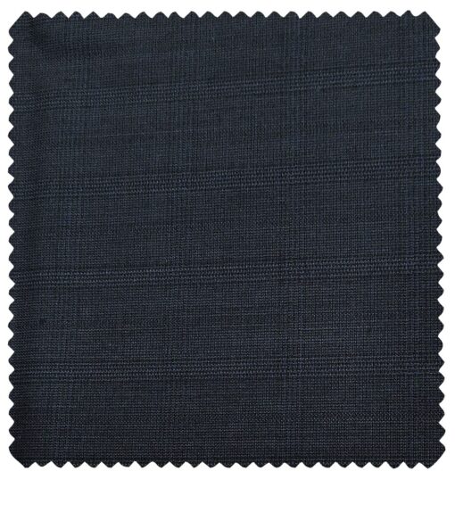 J.Hampstead Men's Wool Checks  Super 100's Unstitched Trouser Fabric (Dark Blue