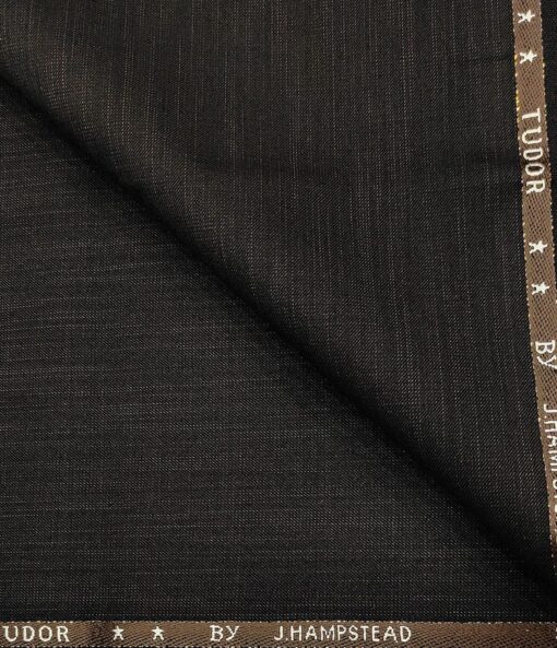 J.Hampstead Men's Wool Self Design  Super 110's Unstitched Trouser Fabric (Dark Brown