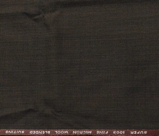 J.Hampstead Men's Wool Structured  Super 100's Unstitched Trouser Fabric (Dark Brown