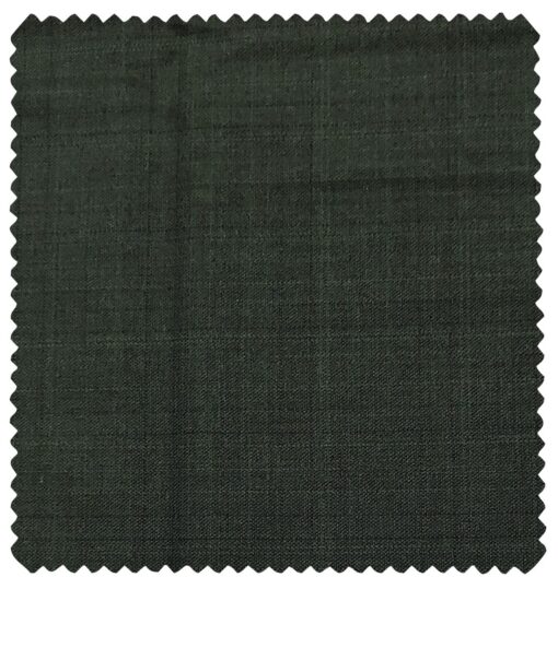 J.Hampstead Men's Wool Checks  Super 100's Unstitched Trouser Fabric (Dark Green