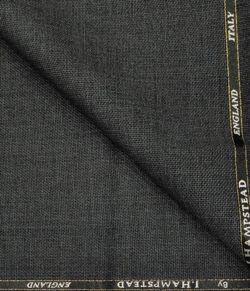 J.Hampstead Men's Wool Structured  Super 100's Unstitched Trouser Fabric (Dark Grey