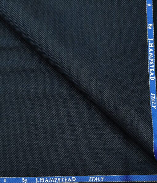 J.Hampstead Men's Wool Structured  Super 120's Unstitched Trouser Fabric (Dark Royal Blue
