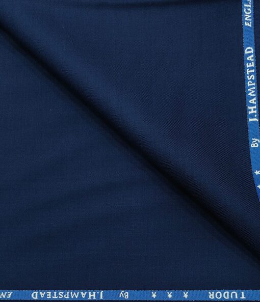 J.Hampstead Men's Wool Solids  Super 110's Unstitched Trouser Fabric (Dark Royal Blue