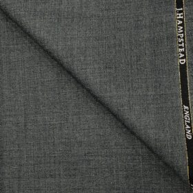 J.Hampstead Men's Wool Self Design  Super 110's Unstitched Trouser Fabric (Dark Worsted Grey