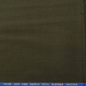 J.Hampstead Men's Wool Solids  Super 100's Unstitched Trouser Fabric (Mehandi Green