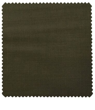 J.Hampstead Men's Wool Solids  Super 100's Unstitched Trouser Fabric (Mehandi Green