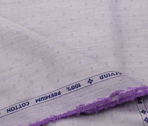 Arvind Men's Cotton Dobby  Unstitched Shirting Fabric (Heather Purple)