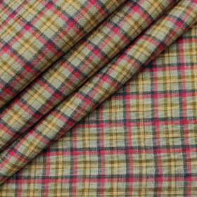 Burgoyne Men's 60 LEA Irish Linen Checks  Unstitched Shirting Fabric (Multicolor)