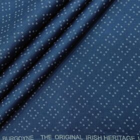 Burgoyne Men's 60 LEA Irish Linen Printed  Unstitched Shirting Fabric (Royal Blue)