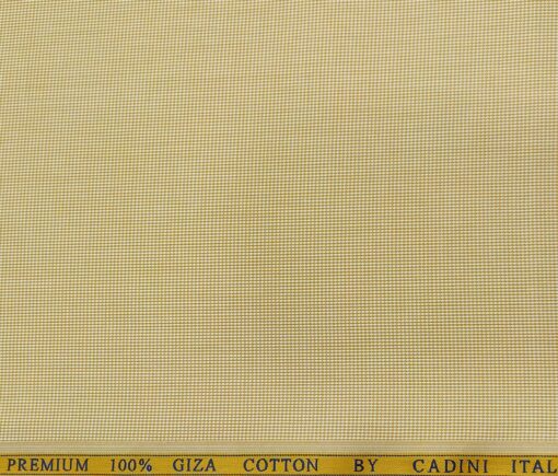 Cadini Men's Giza Cotton Structured  Unstitched Shirting Fabric (Beige)