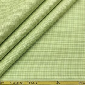 Cadini Men's Giza Cotton Structured  Unstitched Shirting Fabric (Light Olive Green)