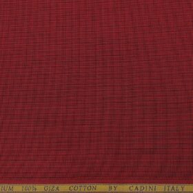 Cadini Men's Giza Cotton Structured  Unstitched Shirting Fabric (Maroon)