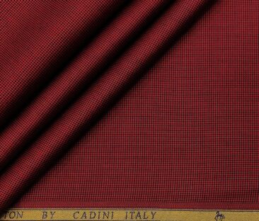 Cadini Men's Giza Cotton Structured  Unstitched Shirting Fabric (Maroon)