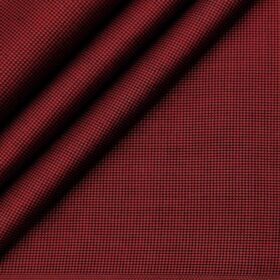 Cadini Men's Giza Cotton Structured  Unstitched Shirting Fabric (Maroon)