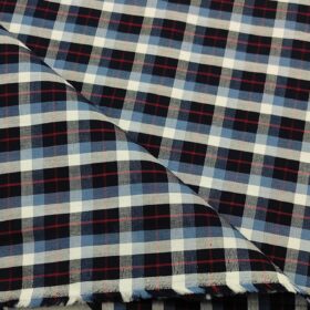 Exquisite Men's Cotton Checks  Unstitched Shirting Fabric (Multicolor)