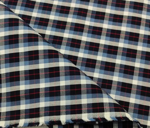 Exquisite Men's Cotton Checks  Unstitched Shirting Fabric (Multicolor)