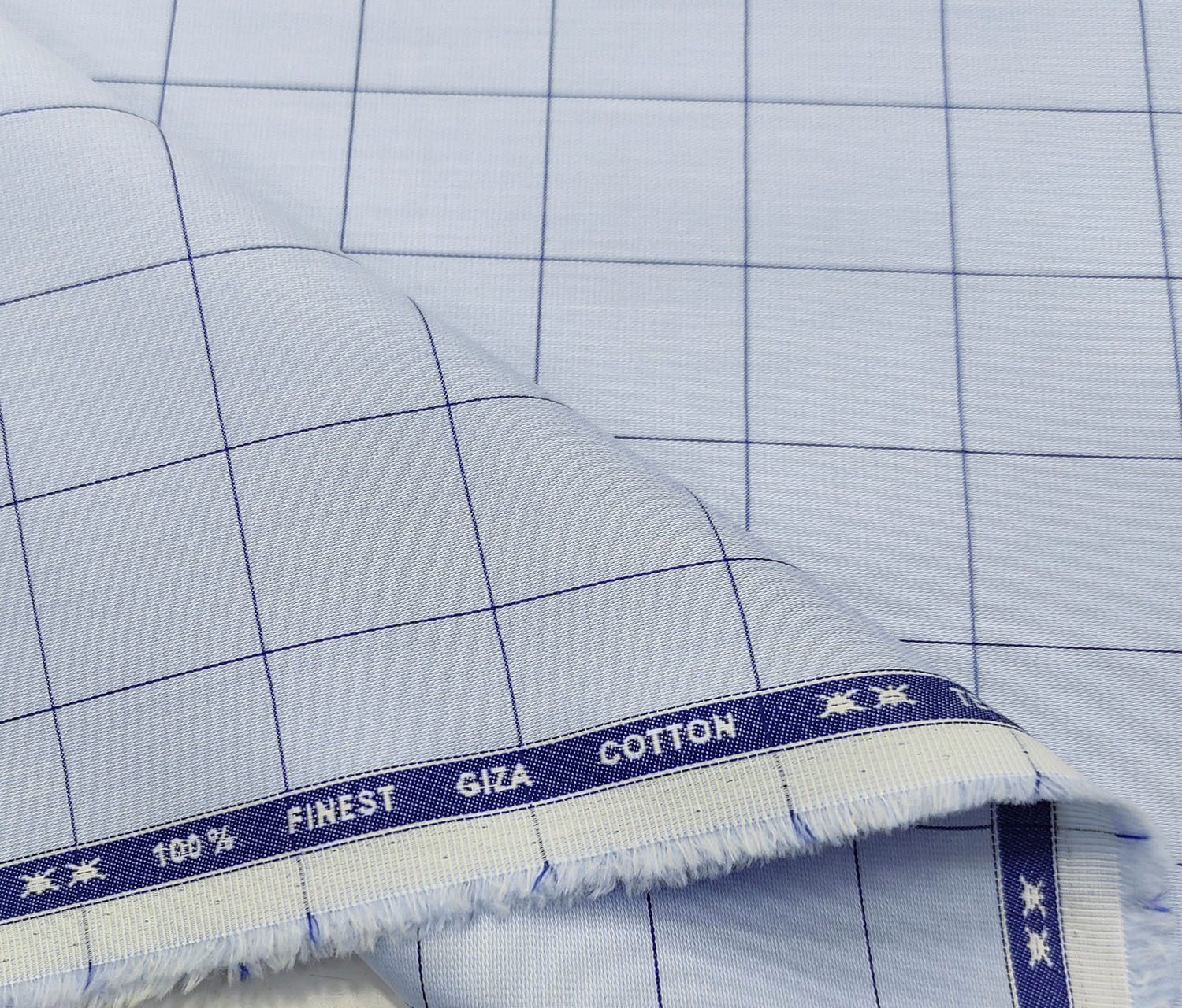 Tessitura Monti Men's Giza Cotton Checks Unstitched Shirting Fabric ...