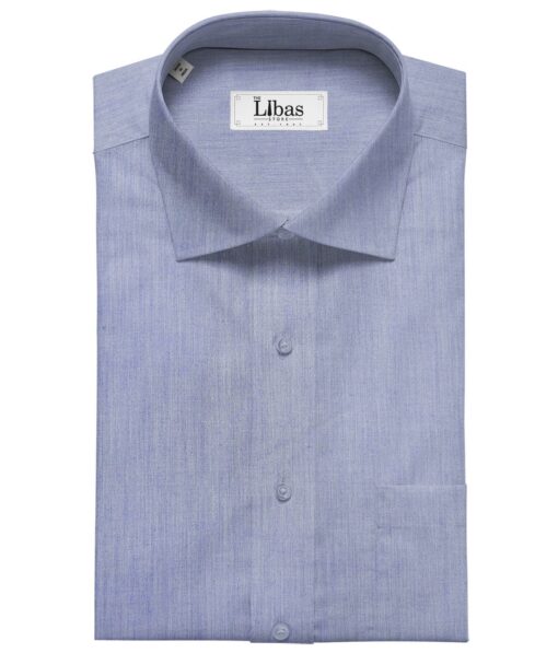 Tessitura Monti Men's Giza Cotton Solids  Unstitched Shirting Fabric (Light Blue)