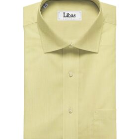 Tessitura Monti Men's Giza Cotton Solids  Unstitched Shirting Fabric (Light Yellow)