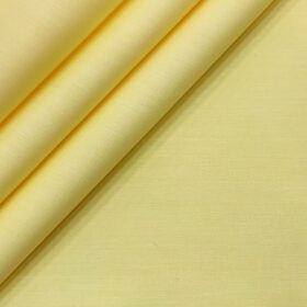 Tessitura Monti Men's Giza Cotton Solids  Unstitched Shirting Fabric (Light Yellow)