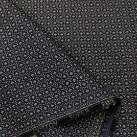 Pee Gee Men's Cotton Printed  Unstitched Shirting Fabric (Dark Blue)