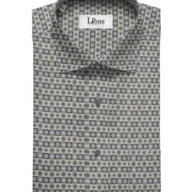 Pee Gee Men's Cotton Printed  Unstitched Shirting Fabric (Grey)