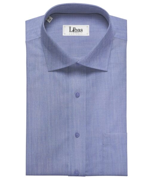 Raymond Men's Cotton Solids  Unstitched Shirting Fabric (Light Blue)