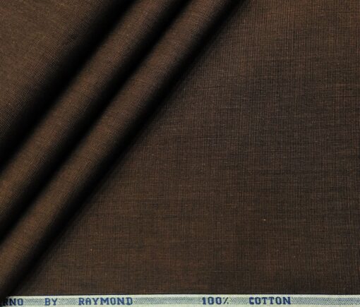 Raymond Men's Cotton Solids  Unstitched Shirting Fabric (Dark Brown)