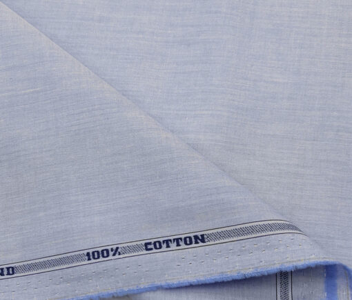 Raymond Men's Cotton Solids  Unstitched Shirting Fabric (Light Blue)