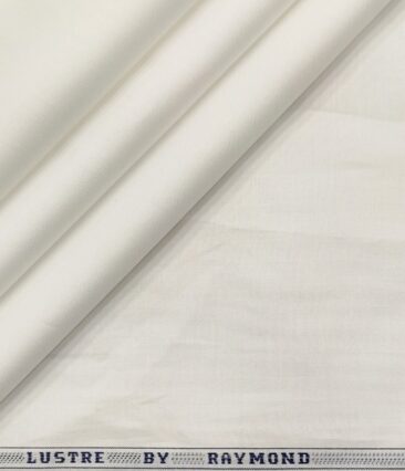 Raymond Men's Cotton Solids  Unstitched Shirting Fabric (White)