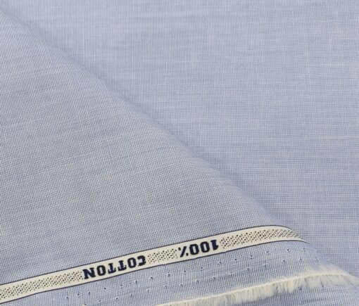 Raymond Men's Giza Cotton Solids  Unstitched Shirting Fabric (Light Blue)