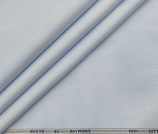 Raymond Men's Giza Cotton Solids  Unstitched Shirting Fabric (Sky Blue)