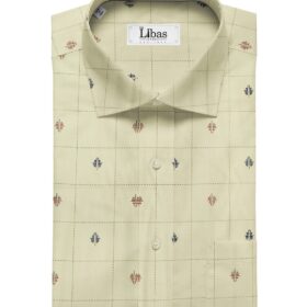 Rendell Grant Men's Cotton Printed  Unstitched Shirting Fabric (Beige)