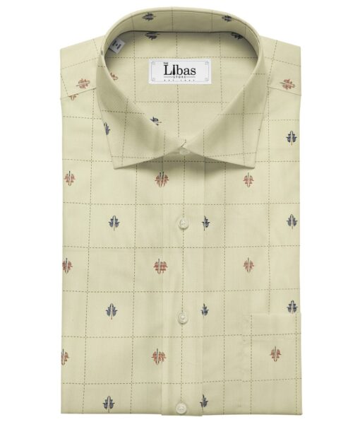 Rendell Grant Men's Cotton Printed  Unstitched Shirting Fabric (Beige)