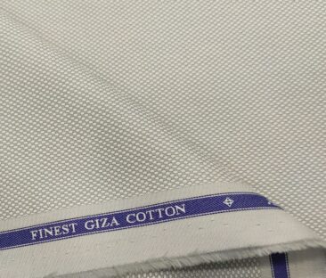 Soktas Men's Giza Cotton Structured  Unstitched Shirting Fabric (Light Grey)