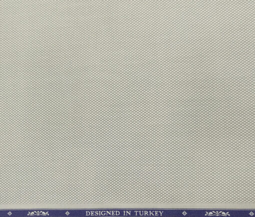 Soktas Men's Giza Cotton Structured  Unstitched Shirting Fabric (Light Grey)