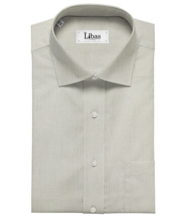 Soktas Men's Giza Cotton Structured  Unstitched Shirting Fabric (Light Grey)