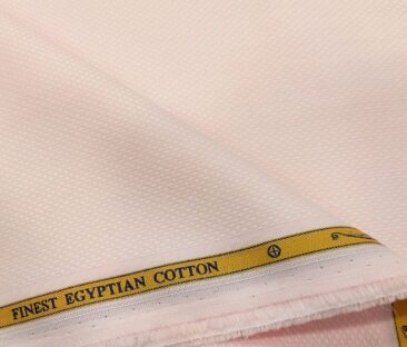 Soktas Men's Giza Cotton Structured  Unstitched Shirting Fabric (Light Pink)